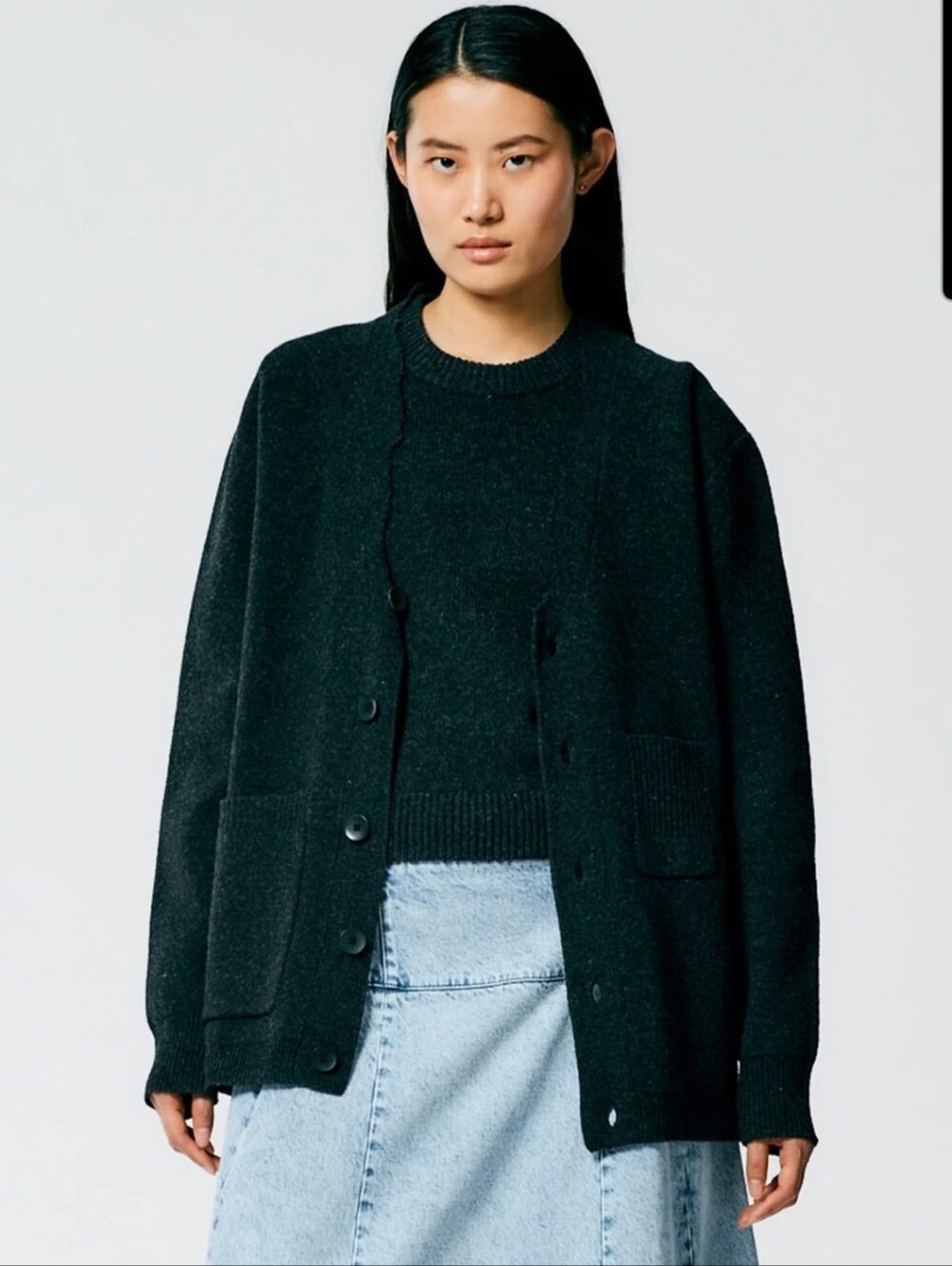 Tibi Soft Lambswool Distressed Cardigan